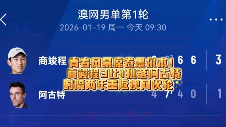 商竣程3-1力克阿古特 时隔两年再进澳网次轮